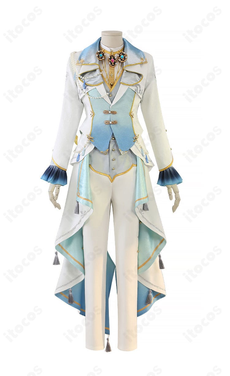 あんスタ Eden ヴェリテ衣装の正面全体図。黒基調にメタル調装飾で高貴なデザインを強調