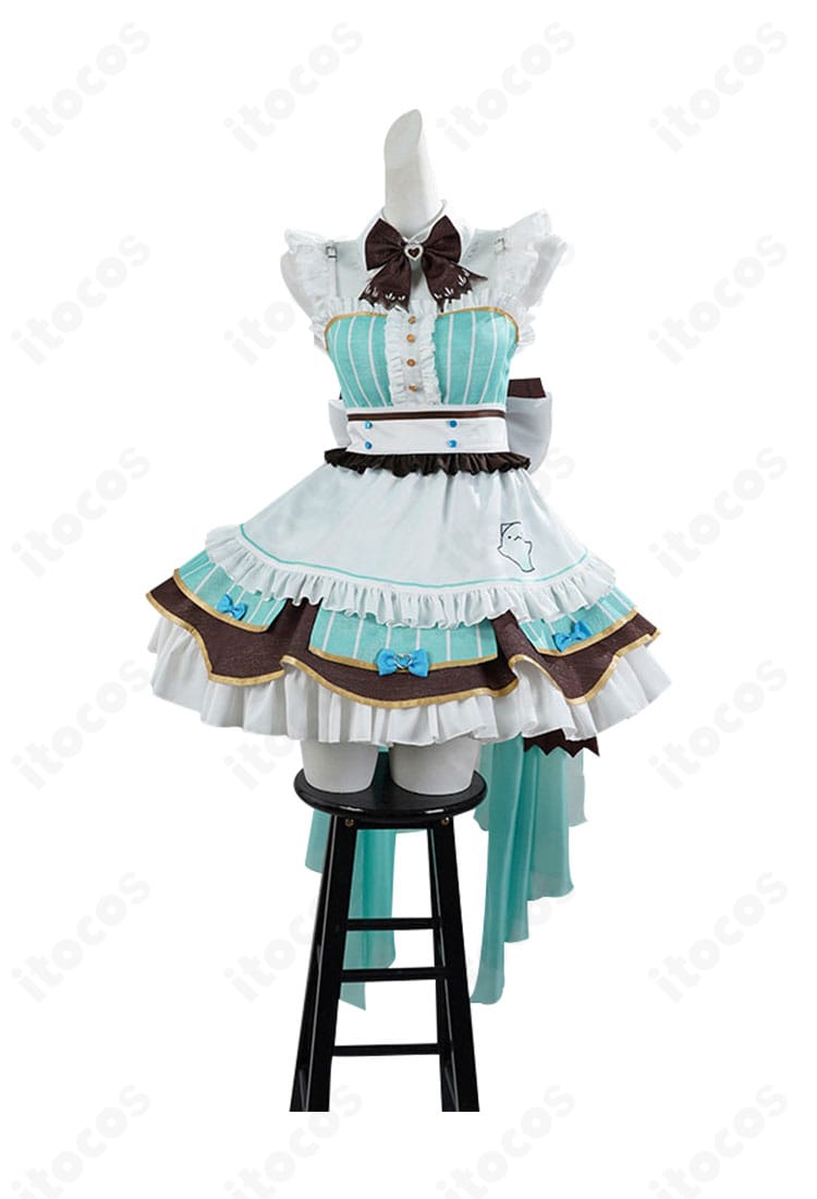 ミント・ファントーム メイド服の正面デザイン。可愛さとダーク感を両立した配色とシルエット