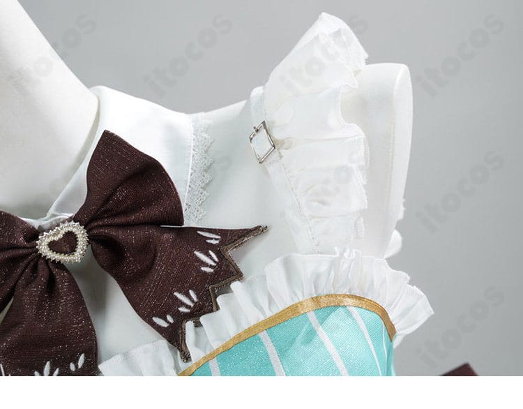 ミント・ファントーム メイド服の肩紐デザイン。安定感と可愛さを兼ね備えた立体仕様