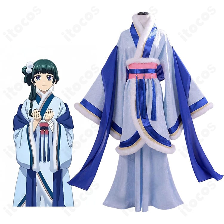 薬屋のひとりごと 猫猫（マオマオ）冬服コスプレ衣装の全身カット。落ち着いた配色と中華風の上品な雰囲気を一枚で把握できます。