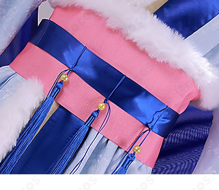 薬屋のひとりごと 猫猫 冬服コスプレ衣装の腰封（コルセットベルト）ディテール。シルエットを安定させる実用的デザイン。