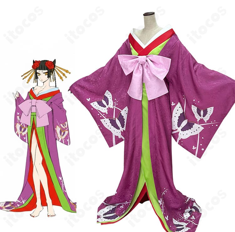 黒執事 藍猫 花魁風アレンジの全身コーディネート。COSCLT仕立ての和装シルエットで世界観を丁寧に表現した衣装イメージ