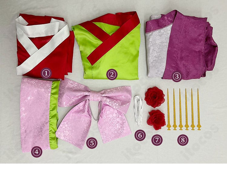 黒執事 藍猫 花魁風コスプレのセット内容イメージ。イベントや撮影へすぐ臨める構成でコーデがまとまる