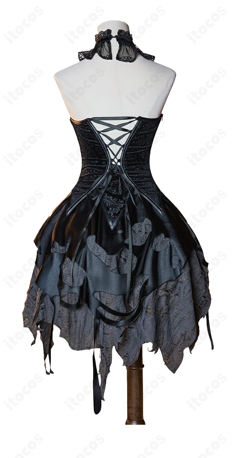 ペルソナ5X 鹿野苺 怪盗服 背面｜ホラー調装飾とウェディング風トレーンの世界観再現