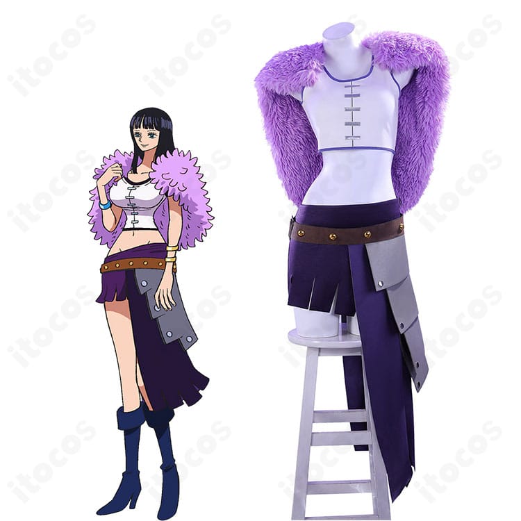 ONE PIECE ニコ・ロビン エルバフ編コスプレ衣装の着用イメージ。知的で大人っぽい雰囲気をエレガントに再現