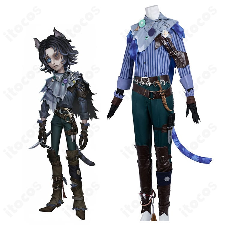 第五人格 人形師（マティアス・チェルニン）「境界の狭間にて」コスプレ衣装のモデル着用全身イメージ。ストールと尻尾装飾のシルエットが際立つ。