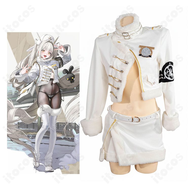 ブラン フォーチュンエクスプレス衣装を全身で着用したイメージ。制服風シルエットと帽子・飾りまで再現したコーディネート。