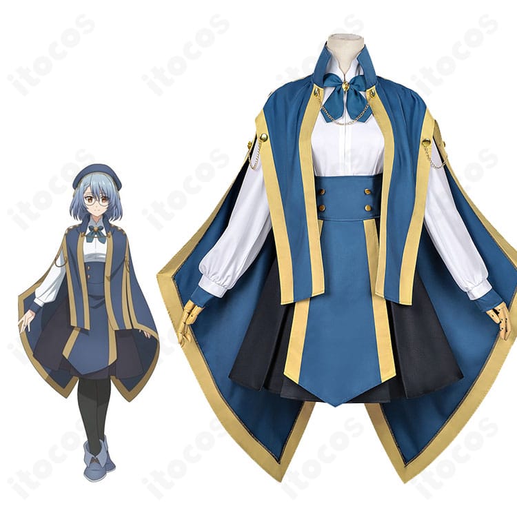 ジェニエ・コースの公式ビジュアルと学園制服コスの比較画像。色味とマントシルエットの再現度を確認可能