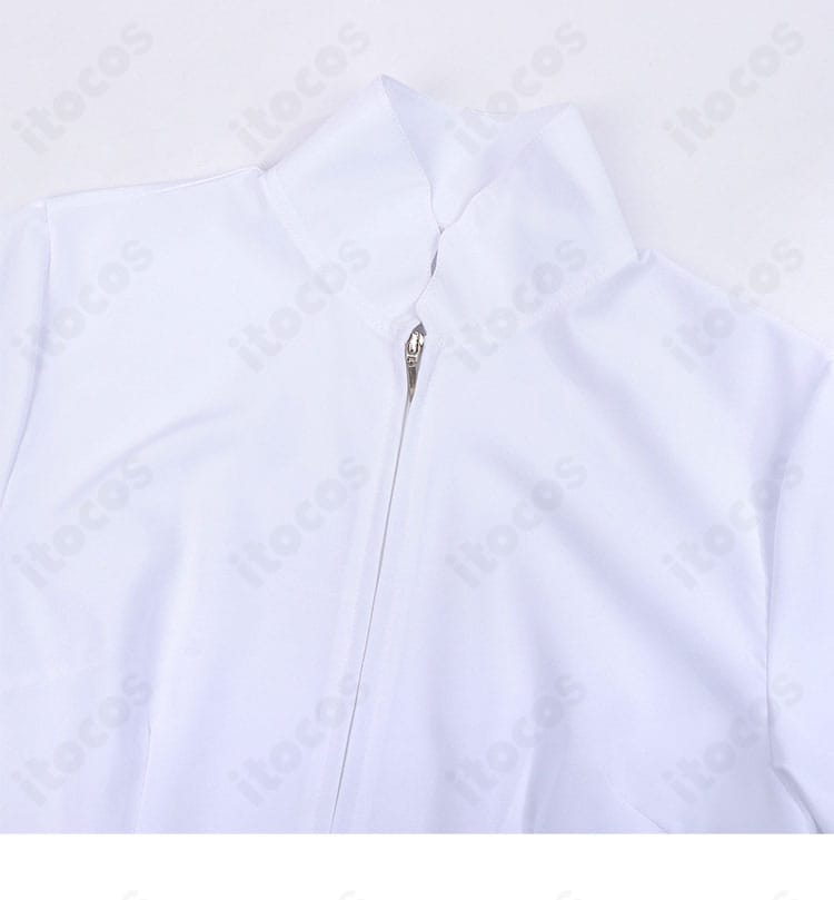 シャツ襟元ディテール。きちんと感のある台襟とVゾーンのバランス