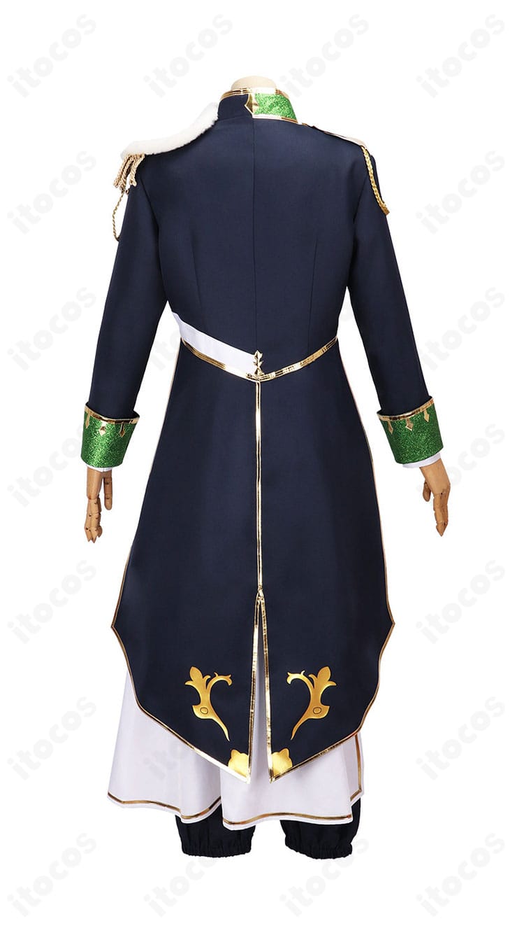 にじさんじ オリバー・エバンス 共通衣装コスプレの背面。コートの落ち感と後ろ姿の直線的シルエットを捉えたカット。