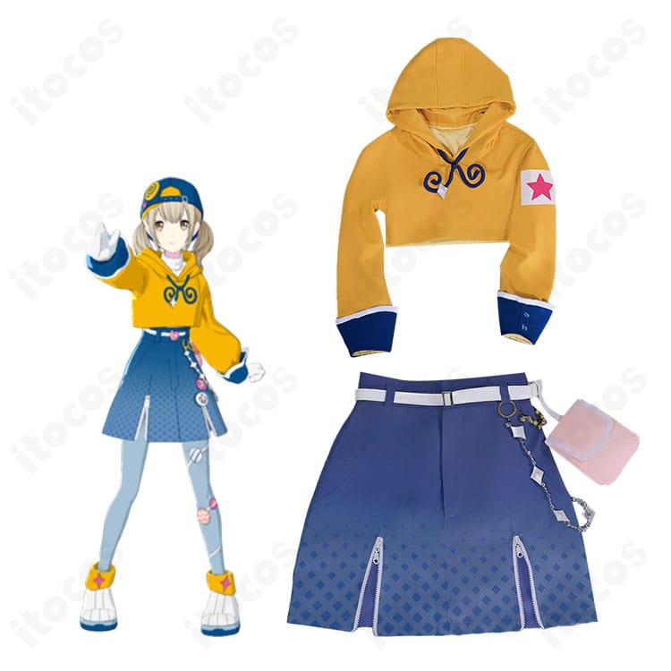 小豆沢こはね めめっち風ぐるぐるスタイルのフルコーデを着用した全身イメージ。トップスとスカート、腰飾りのバランスが分かる着用写真。