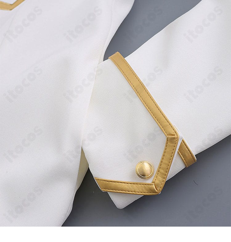 今井信女 見廻組副長 制服の袖口ディテール。カフスの切替と丁寧なステッチを捉えたアップ