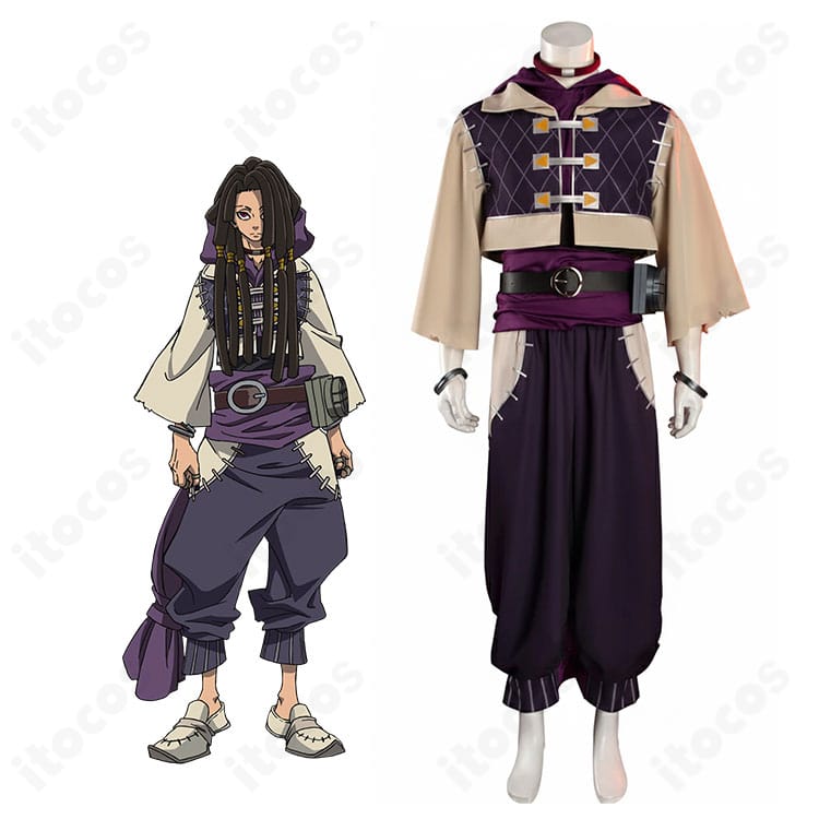 モデル着用の全身。ガチアクタ ジャバー・ウォンガーのロングコート一式を前面から確認できるイメージ