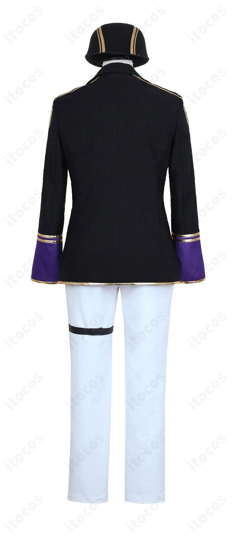 同衣装の背面全体図（後ろ姿のラインと裾の動き）