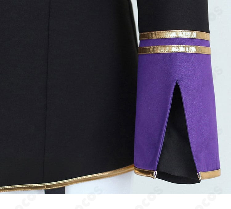 袖口カフスの装飾ディテール（ボタンとパイピング）