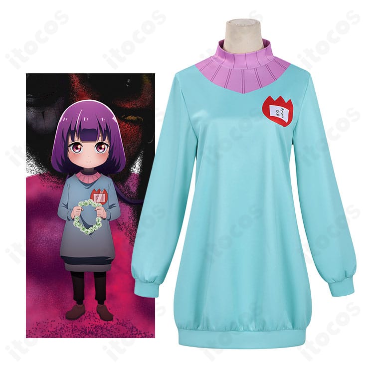 ITOCOSのブルーパーカー コスプレ衣装を着用した人物イメージと全身コーデの写真