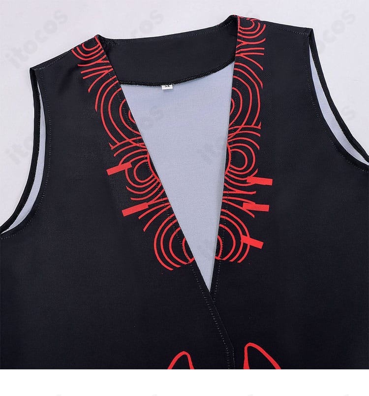 ジア・チォウ衣装 ベスト襟元の装飾ディテール