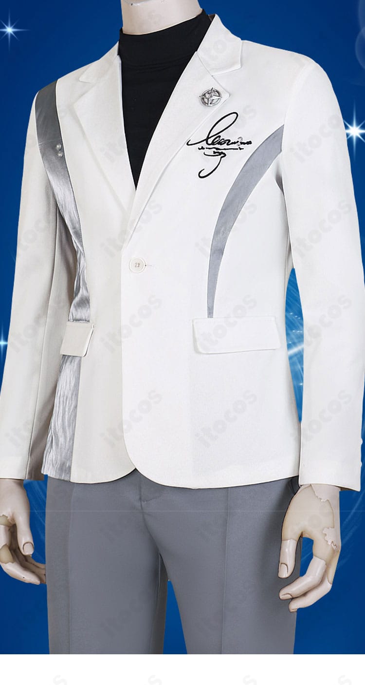 恋と深空 セイヤ 銀色の意志 コスプレ衣装の前立て装飾ディテール（縫製と切り替え）