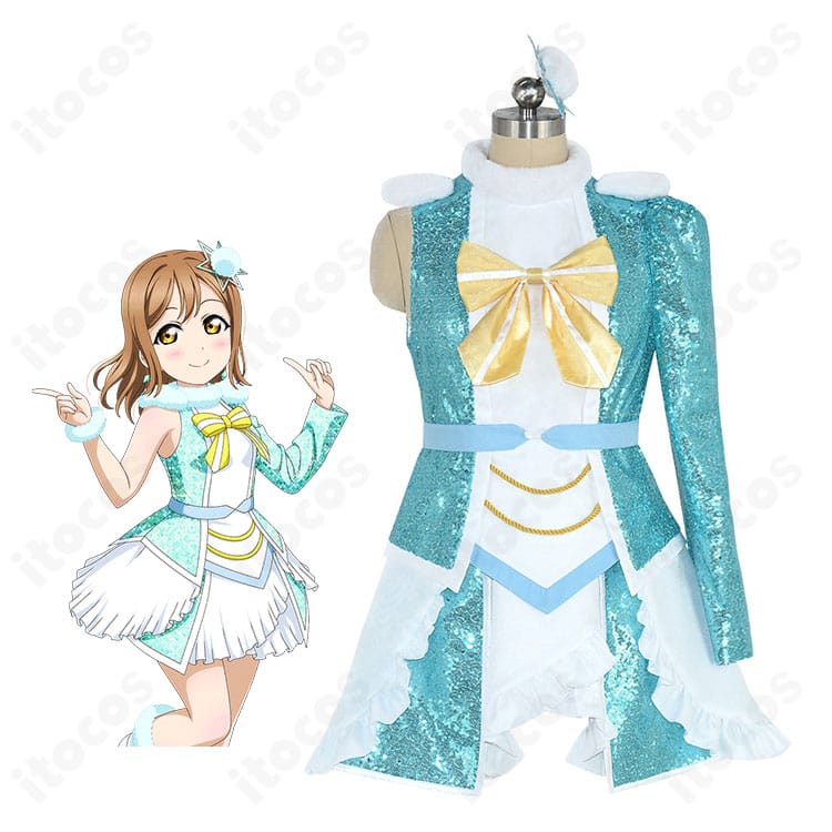 国木田花丸「自己ベスト更新ずら♪」衣装を着用した全身イメージ。ワンピースとアクセ一式のコーデ例。