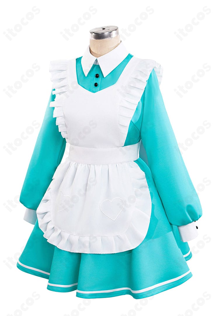 初音ミク 不思議の国ver. メイド衣装の側面。スカートのボリューム感とシルエットの美しさが分かる角度。