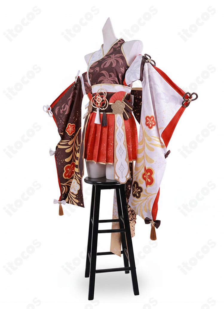 百鬼あやめ 天女繚華 花吹雪 衣装の左側面シルエット