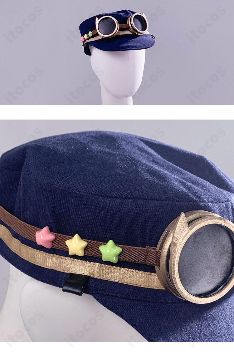 帽子のフロントエンブレムとブリム形状ディテール