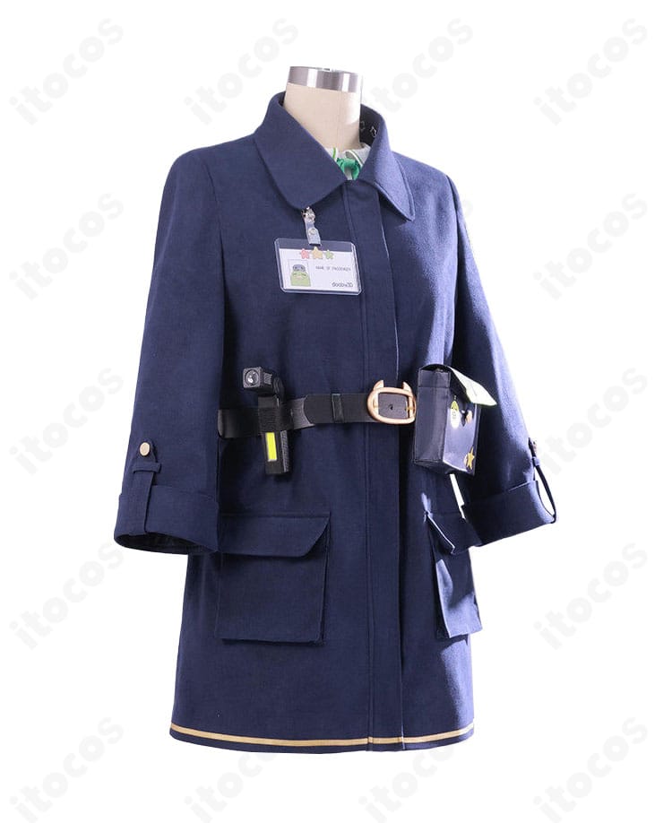 VTuber風トビネズミ・鉄道制服コスプレの右側面ディスプレイ