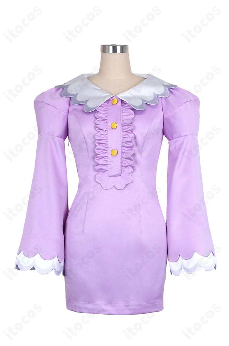 ユカリ衣装の正面全景。落ち着いた色味ときれいなAラインを確認できる撮影