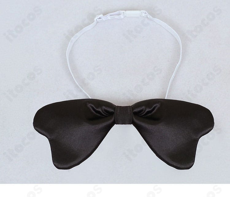 蝶ネクタイの質感アップ。生地の目と立体的な結びフォルムが分かる