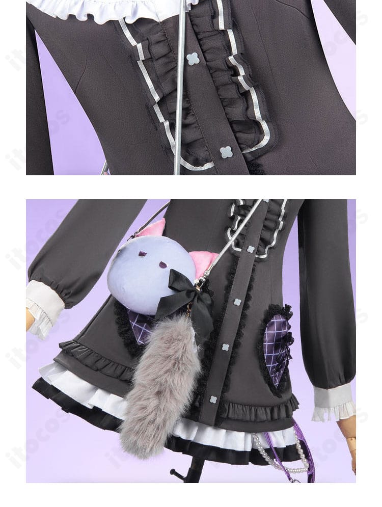 東雲絵名 キャットラビング衣装のスカート全体ディテール。レイヤー感とドレープが分かる画像