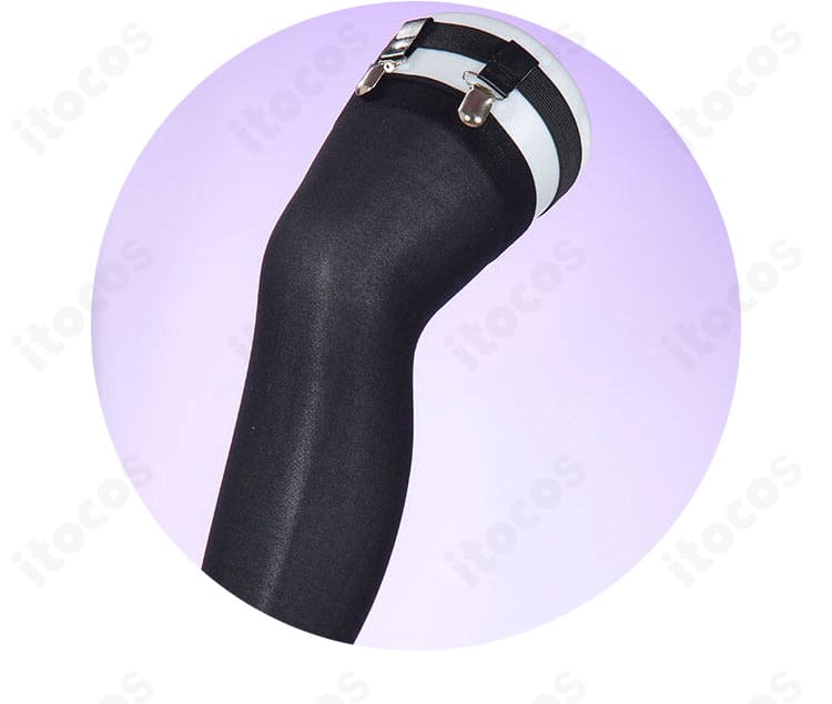 東雲絵名 キャットラビング衣装の腿ソックスディテール。丈感とフィット感のバランスが分かる画像