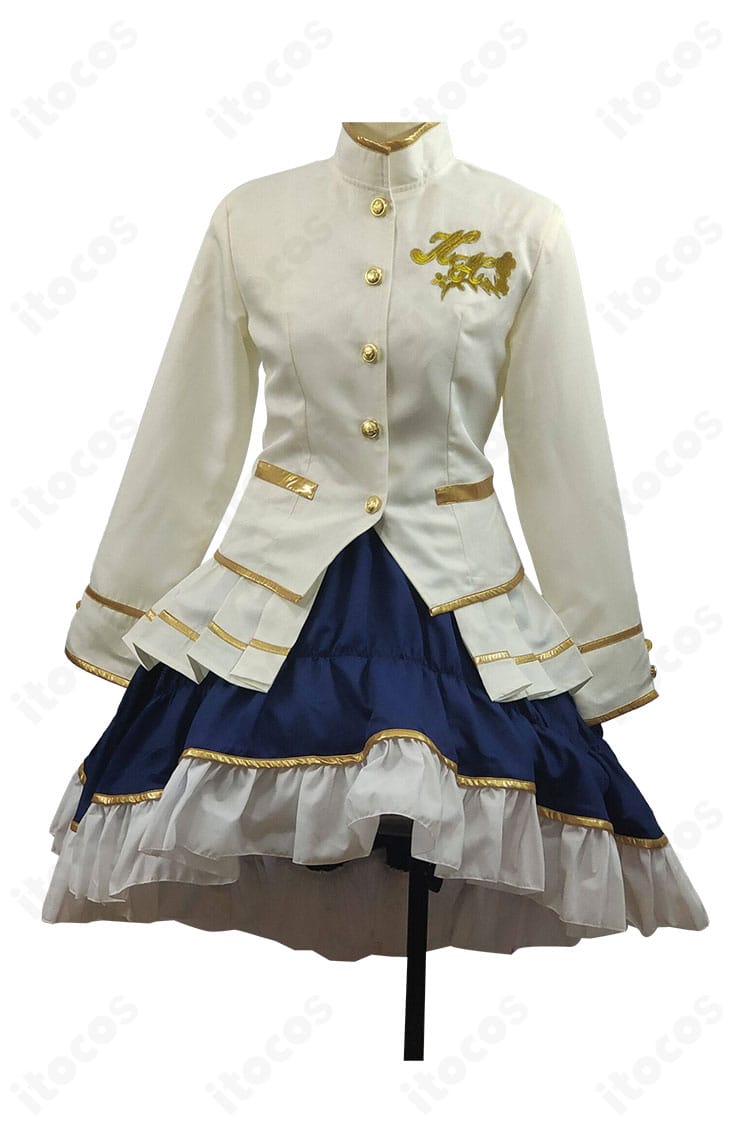 キングヘイロー 勝負服 白く気高き激励の装の正面商品画像。高発色の生地とシルエット重視の切り替えが確認できる。