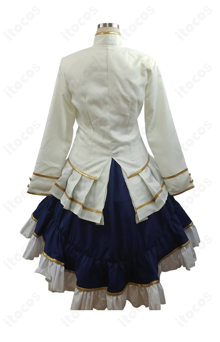 キングヘイロー 勝負服 白く気高き激励の装 背面全体ディテール。ファスナー開きとシルエット保持のパターン設計が分かる。