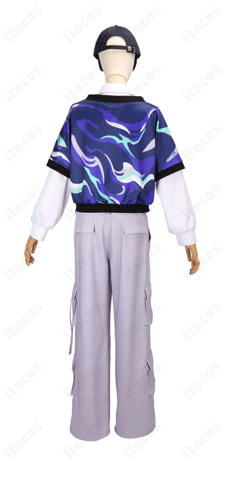 花籠つばさ デフォルト衣装の背面。背中のシルエットや上着のハリ感、パンツのラインを確認できる商品背面図。