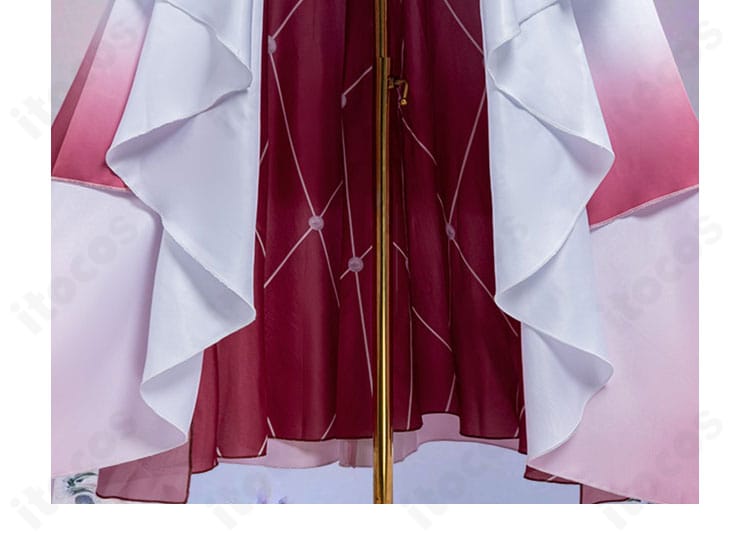 スカート裾モチーフと縁取りの装飾ディテール