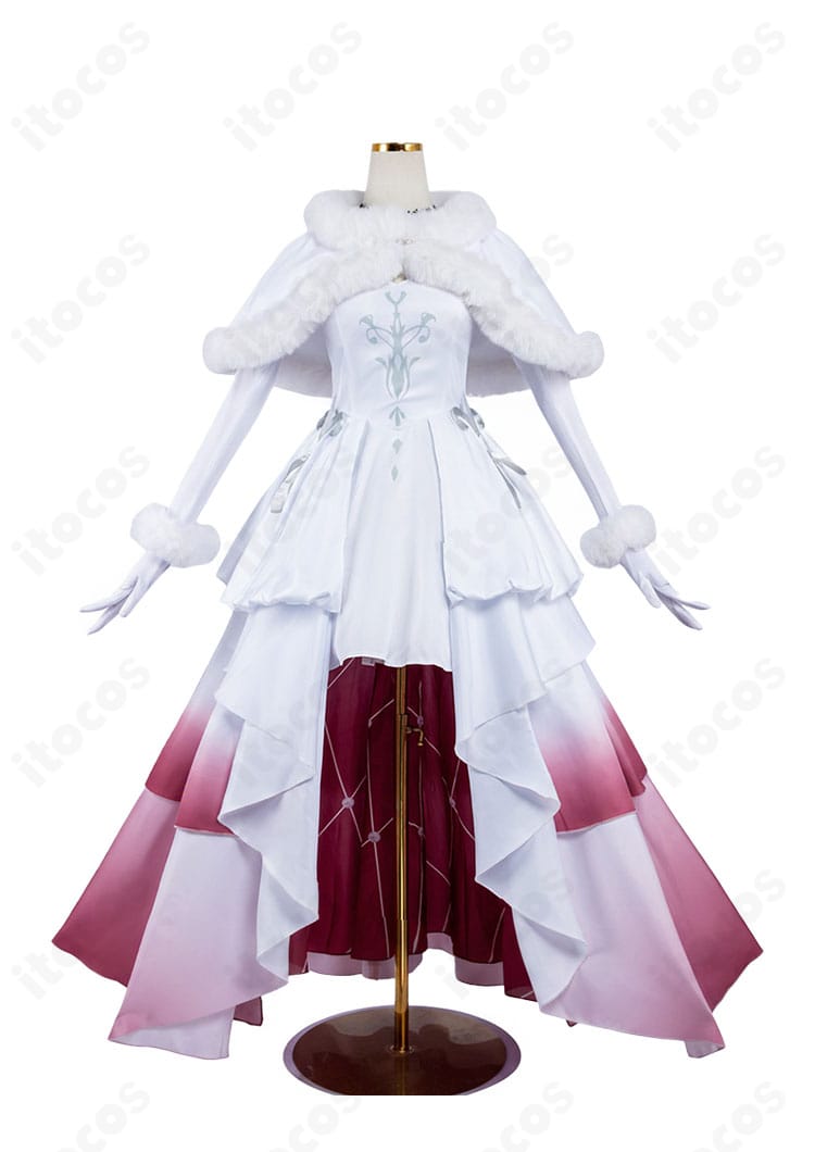 血の女王マリー衣装のワンピース・ショールの正面全体カット