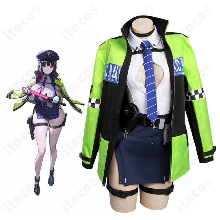 D キラーワイフ シークレットポリス衣装のスカート裾装飾ディテール