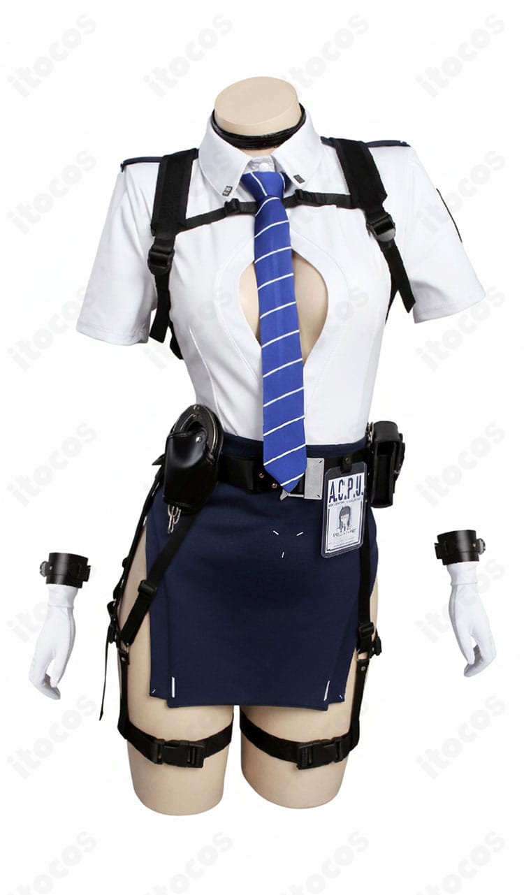 D キラーワイフ シークレットポリス衣装の正面装飾全体ディテール