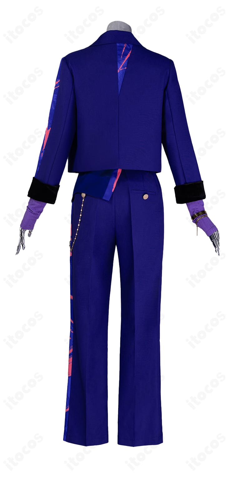 天馬司 Biggest Bluff 衣装の背面。コートの後ろ姿と腰布のラインを詳細に表示。