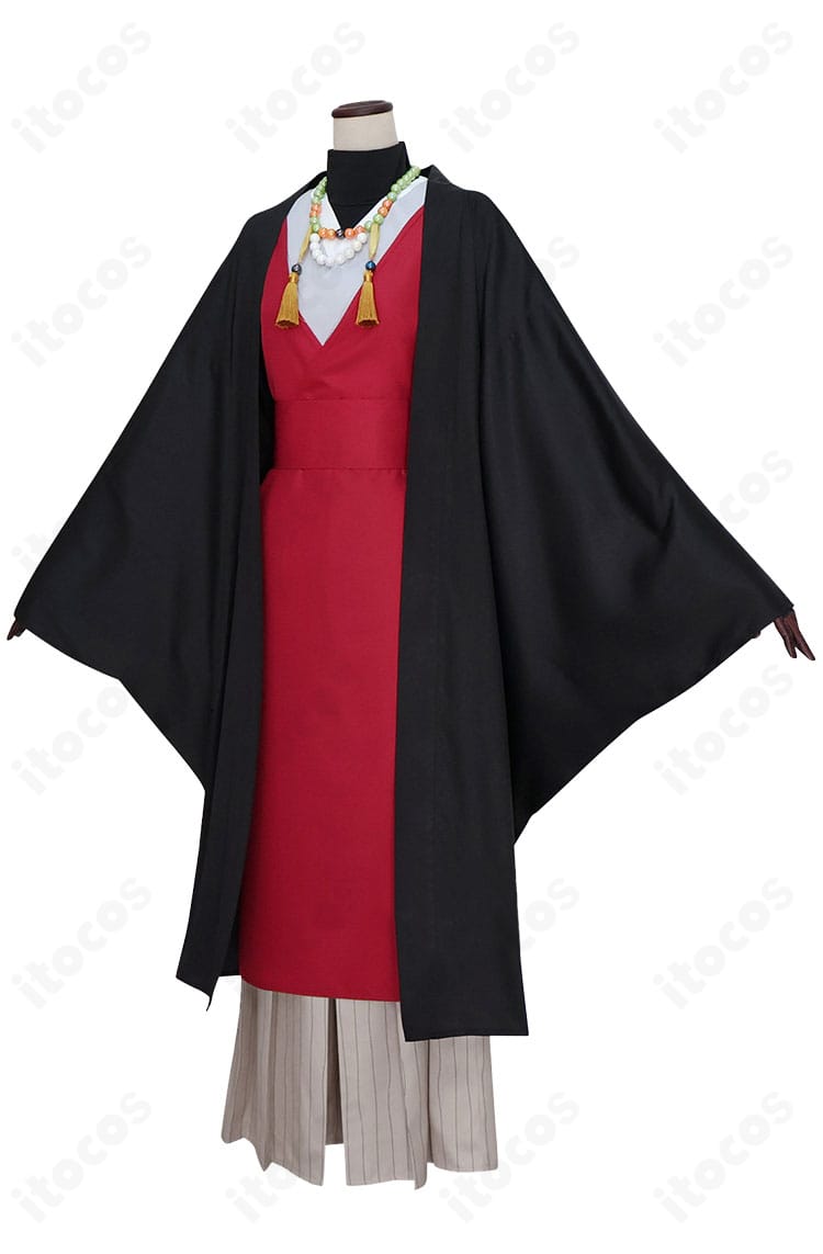 童磨 幼少期 衣装の側面シルエット。羽織の落ち感と袴のラインが分かる横向きカット