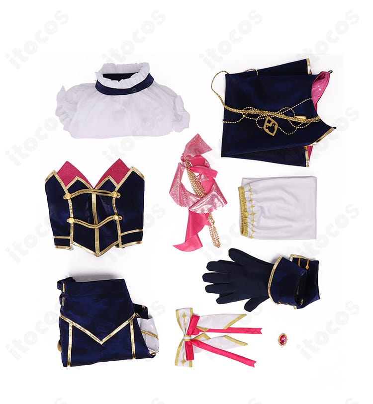 髪飾り・手袋・太もも飾りなど付属品一式のレイアウト画像