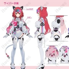 ぶいすぽっ！猫汰つな サイバー新衣装コスプレ 再現度重視で撮影・イベントに最適 - 1枚目の画像（サムネイル）