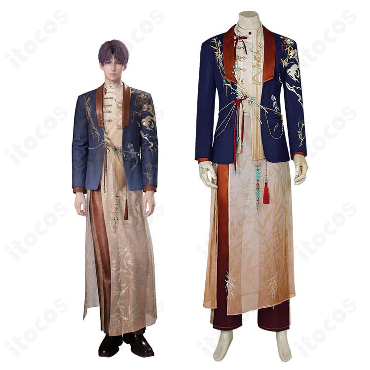 恋と深空 レイ/マヒル/シン/セイヤ/ホムラ 共通衣装「陽を映す霞」を着用したモデルの全身イメージ写真