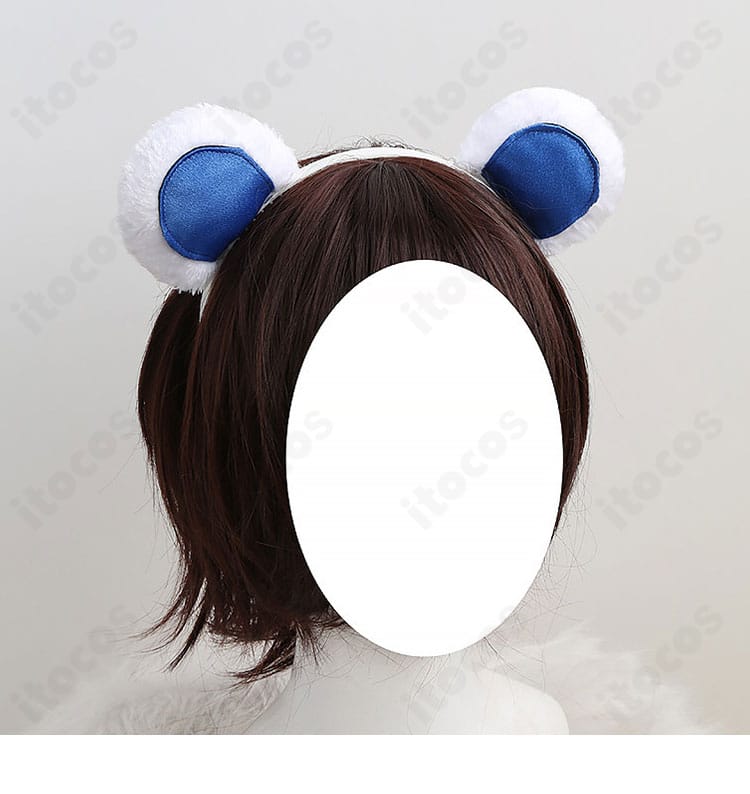 クマクマレスQ衣装のカチューシャ（クマ耳）とヘッドアクセのアップ