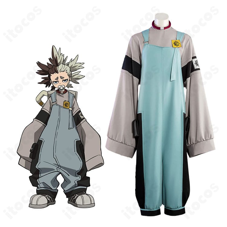 ディア・サンタのフルコーデ着用例。サロペットとリュックを合わせたワーク感のある全身イメージ。