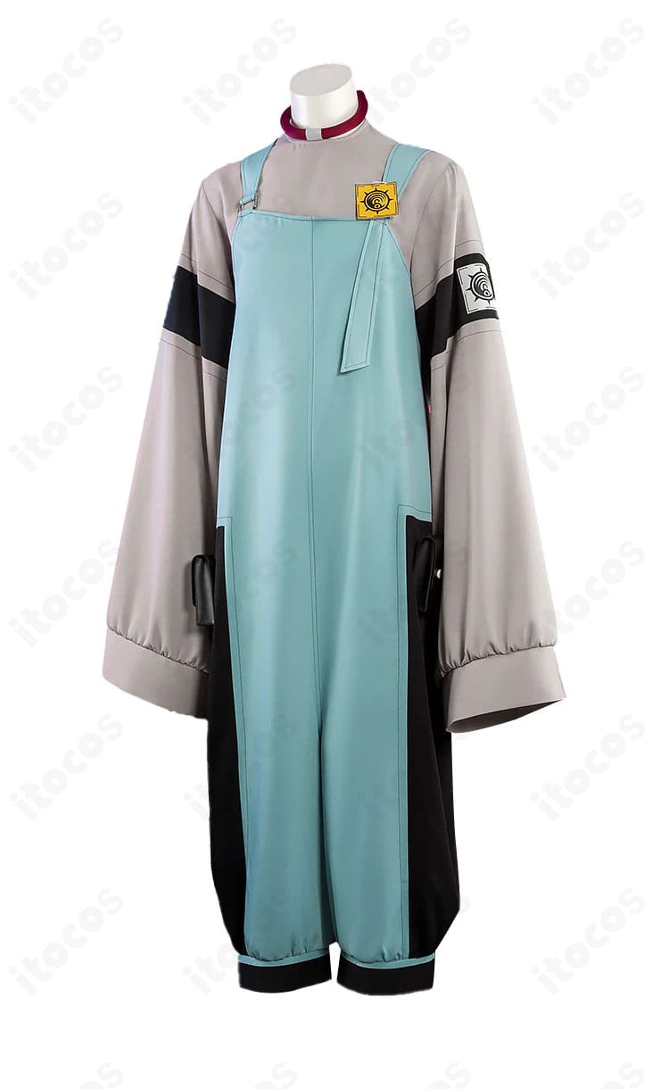 ディア・サンタ衣装の側面。レッグポーチのボリュームとラインの見え方を示す写真。