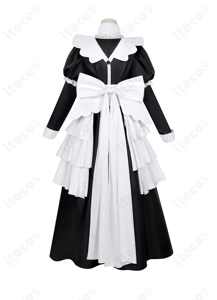 背面全体。大型の背部蝶結びとエプロンの結び位置が見える