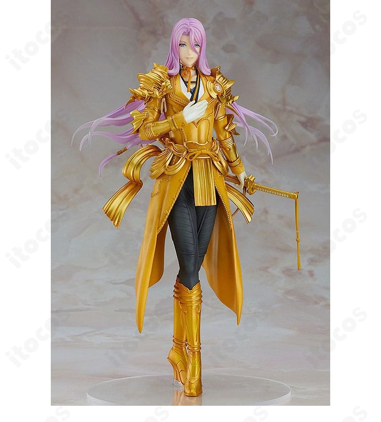 トルソー展示の蜂須賀虎徹コスプレ衣装 正面(金×紫の配色とシルエット)