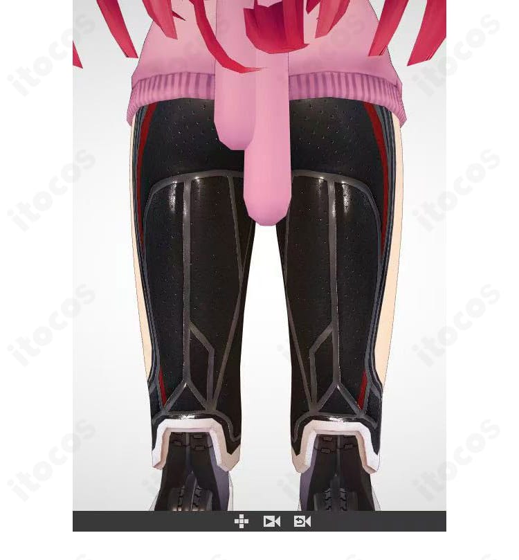 ロボ子さん衣装の腿部装飾(背面)パーツ構成の詳細