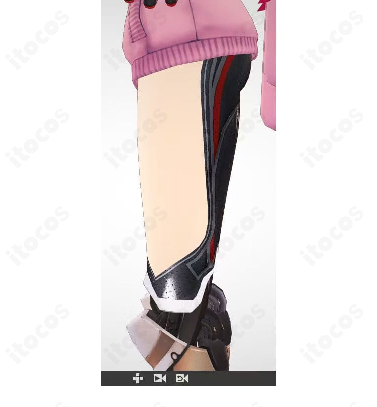 ロボ子さん衣装の腿部装飾(右側面)ディテールアップ